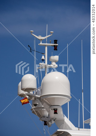 Yacht with radar and communication tower 48332014
