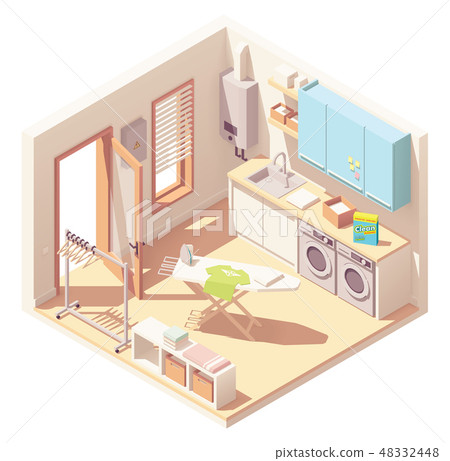 Vector isometric laundry room 48332448