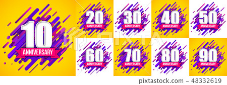 Creative vector illustration of anniversary logo celebration sign with different dates isolated on Creative vector illustration of anniversary logo celebration sign with different dates isolated on 48332619