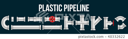 Creative vector illustration of plastic water, oil, gas pipeline, pipes sewage isolated on 48332622