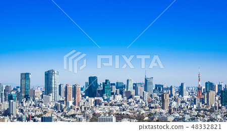 Blue Sky and Tokyo City View Blue Sky and Tokyo City View 48332821