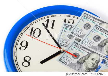Clock and money - business concept Clock and money - business concept 48332878