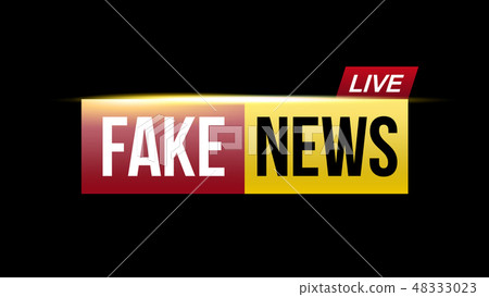 Creative vector illustration of fake news live broadcasting television screen isolated on 48333023