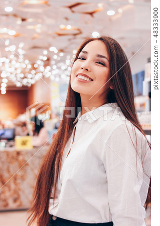 asian smiling girl young woman in shop perfumes asian smiling girl young woman in shop perfumes 48333900