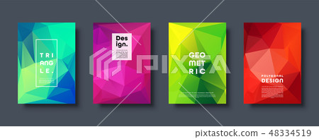 Triangle polygonal abstract background. Colorful gradient design. Low poly shape banner. Vector 48334519