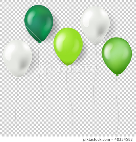 Green Balloons Isolated Transparent Background 48334592