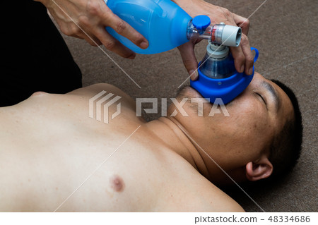 Mask for help breathing in CPR course training Mask for help breathing in CPR course training 48334686