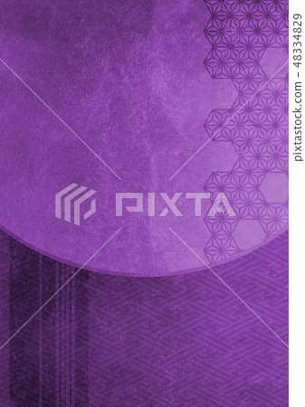 Line Saaya shaped hemp leaf bluish purple image (background material) 48334829