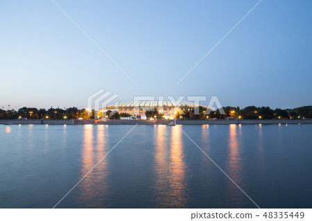 Luzhniki Stadium, night view, Moscow, Russia. Luzhniki Stadium, night view, Moscow, Russia. 48335449