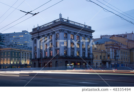 Moscow at winter night, Christmas/New Year time 48335494