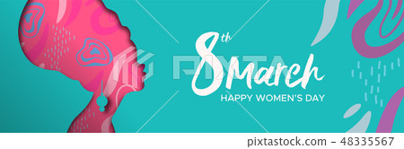 Happy Womens Day web banner of african woman head Happy Womens Day web banner of african woman head 48335567