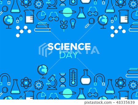 Science Day outline icon illustration Science Day outline icon illustration 48335639