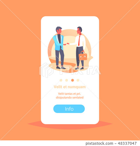 two businessmen shaking hands business men handshake agreement concept successful partnership male 48337047