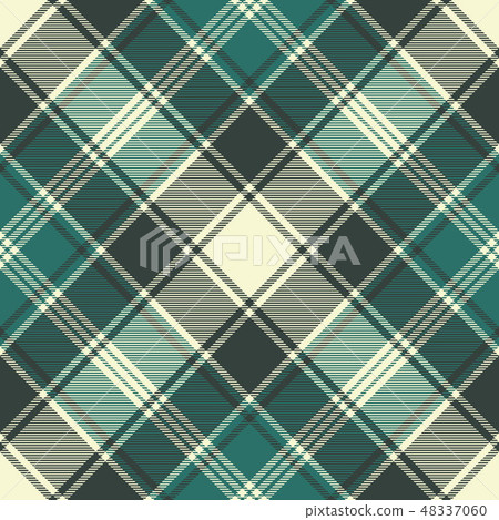 Green plaid fabric texture seamless pattern 48337060