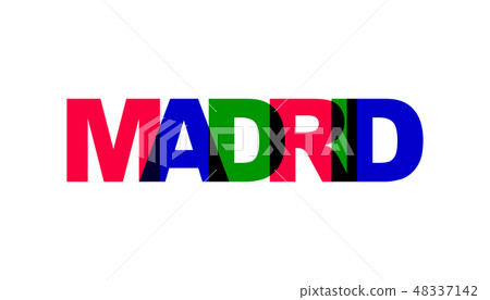 Madrid, phrase overlap color no transparency.  48337142