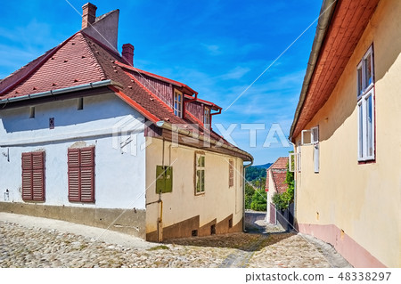Street in Sighisoara Street in Sighisoara 48338297