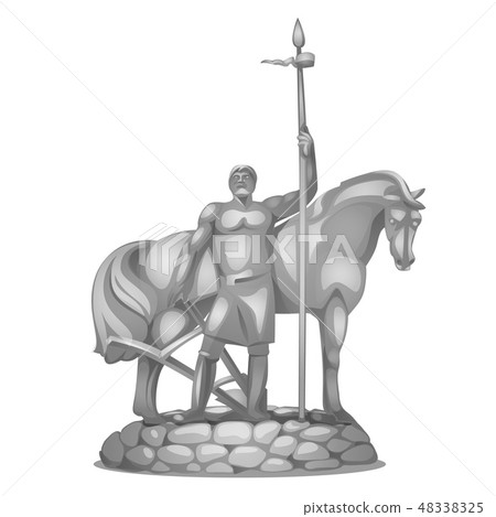 Monument to the first settler in Russian city Penza made of stone isolated on white background 48338325