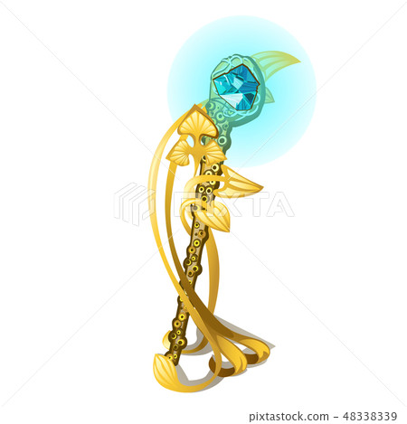 Souvenir in the shape of a golden magic wand in the form of the tentacles of the mollusk with a Souvenir in the shape of a golden magic wand in the form of the tentacles of the mollusk with a 48338339