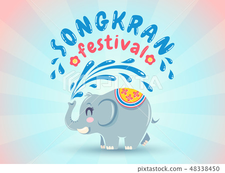 Emblem for Songkran water festival. 48338450