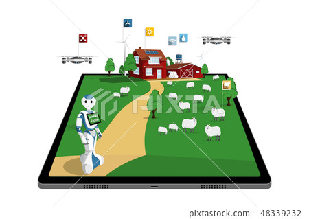 Smart farming concept. Smart farming concept. 48339232