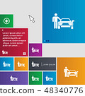 person up hailing a taxi icon sign. buttons. Moder 48340776