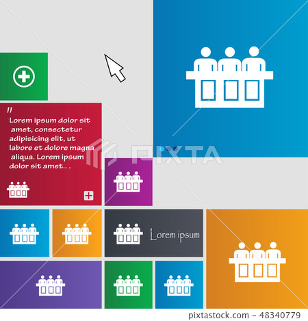 Conference icon sign. buttons. Modern interface we Conference icon sign. buttons. Modern interface we 48340779