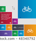 bicycle icon sign. buttons. Modern interface websi 48340792
