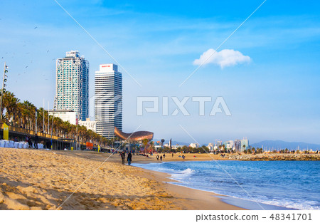 View of Barceloneta beach 48341701