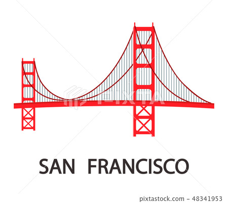 San Francisco Modern Cityscape Flat Illustration San Francisco Modern Cityscape Flat Illustration 48341953