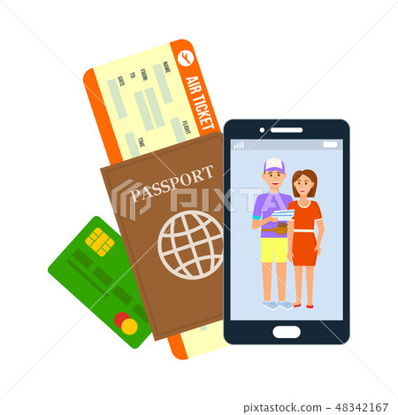Air Ticket, Passport, Visa Vector Illustration 48342167