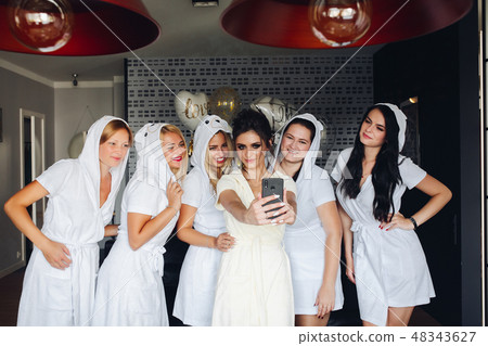 Beautiful and positive bide mades having fun on 48343627