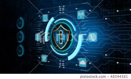 Shield Icon and Secure Network Communication - Stock Illustration ...