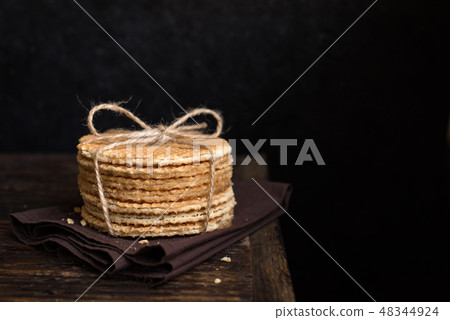 Dutch waffles, stroopwafel Dutch waffles, stroopwafel 48344924