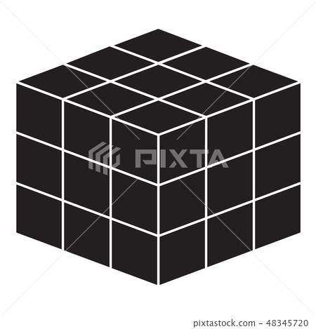 math cube line icon on white background.  48345720