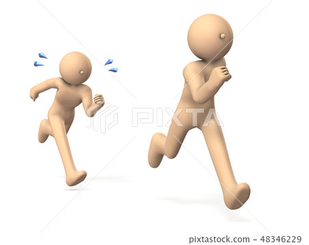 Two characters racing. The latter is overwhelming. 48346229