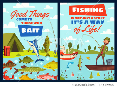 Fishing leisure adventure, fisher catch lake fish Fishing leisure adventure, fisher catch lake fish 48346600