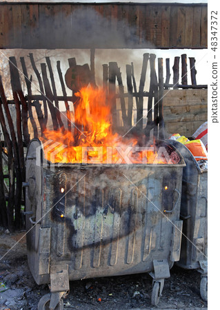 Burning Dumpster Burning Dumpster 48347372