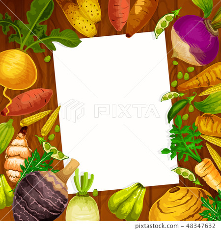 Vegetables and veggies cooking recipe blank Vegetables and veggies cooking recipe blank 48347632