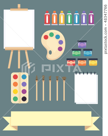 Painting Design Elements Flat Illustration 48347766