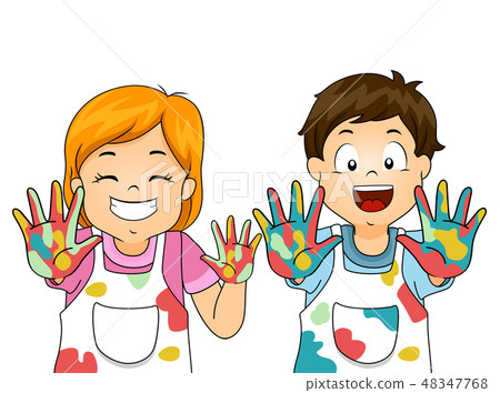 Kids Hand Paint Illustration 48347768