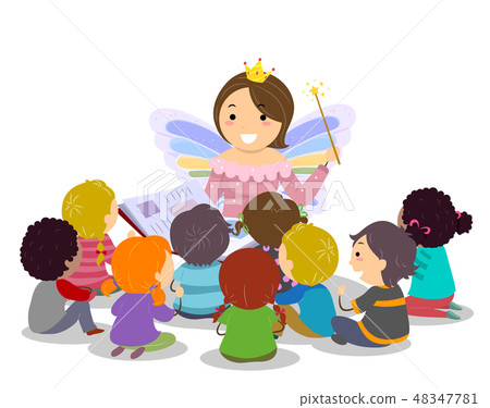 Stickman Kids Fairy Godmother Storytelling 48347781