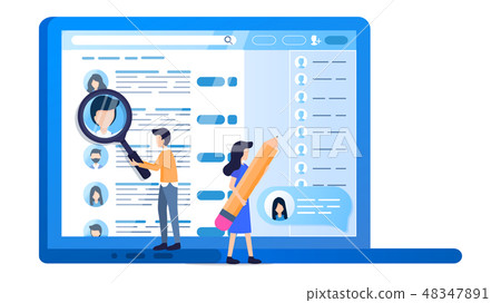 Social Media Profile Laptop Screen Online Search 48347891