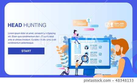 Man Choose Social Media Online Cv on Monitor 48348133