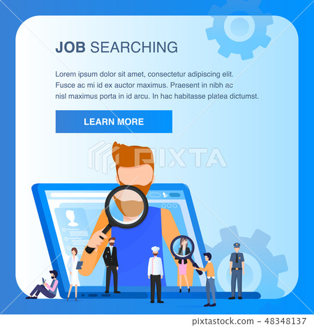 Character Job Searching Man Hold Magnifying Glass 48348137