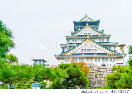 beautiful architecture at Osaka castle beautiful architecture at Osaka castle 48348927