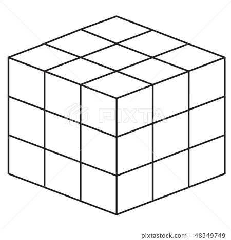 math cube line icon on white background. math cube line icon on white background. 48349749
