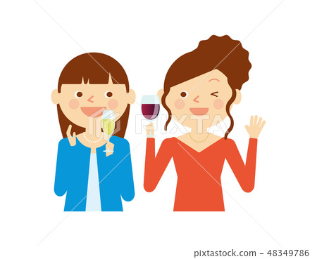 Wine Cheers Women's Association Female Illustration 48349786