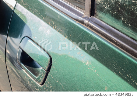 Close up green car door handle with copy space Close up green car door handle with copy space 48349823