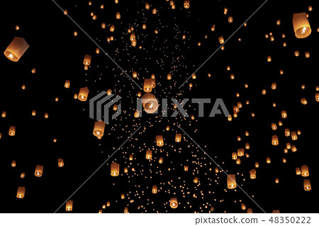 Tourist floating sky lanterns in Chiang mai Tourist floating sky lanterns in Chiang mai 48350222
