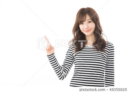 Young female border finger pointing 48350820